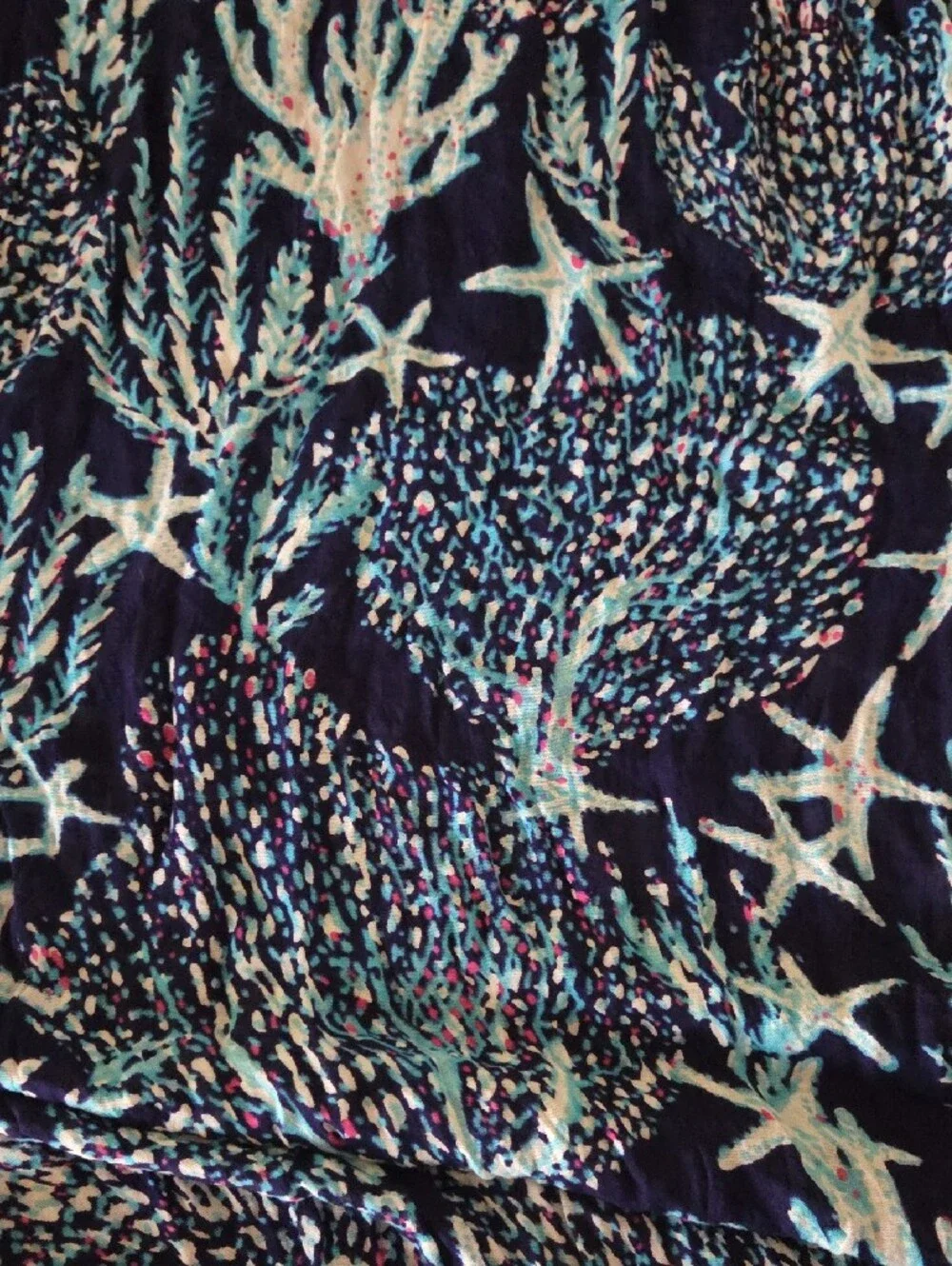 Lilly Pulitzer Navy Sealife Pattern Infinity Scarf